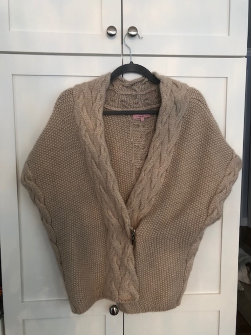 Ted Baker Nylon/Angora/Cashmere Tan Cardigan Sweater Medium -Like new condition
